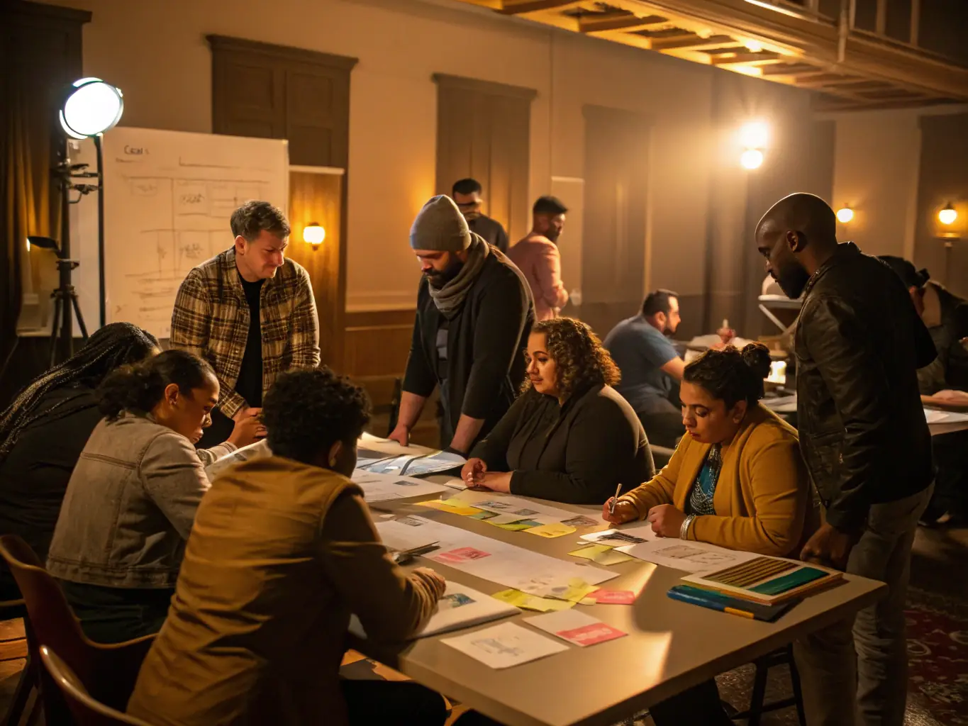 An image of a group of young graduates participating in a career workshop, actively engaged in discussions and activities, with a focus on skill development and networking.